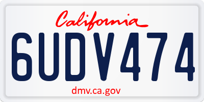 CA license plate 6UDV474