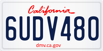 CA license plate 6UDV480