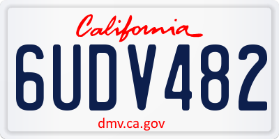 CA license plate 6UDV482