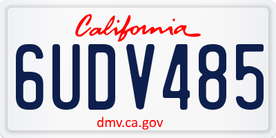 CA license plate 6UDV485