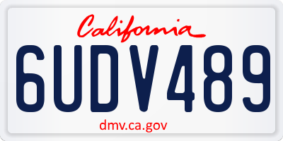 CA license plate 6UDV489