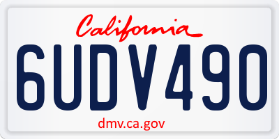 CA license plate 6UDV490
