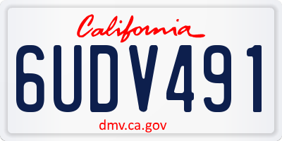 CA license plate 6UDV491