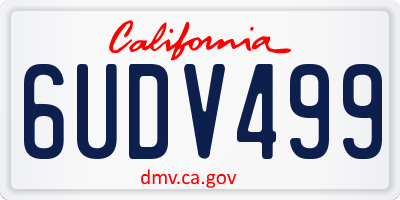CA license plate 6UDV499