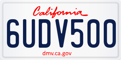 CA license plate 6UDV500