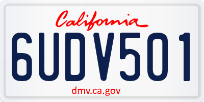 CA license plate 6UDV501