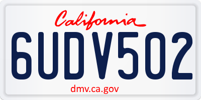 CA license plate 6UDV502