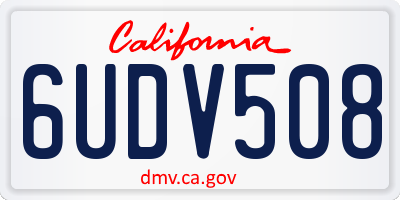 CA license plate 6UDV508
