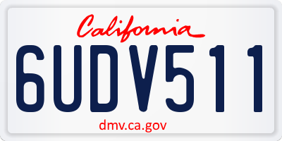 CA license plate 6UDV511
