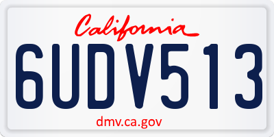 CA license plate 6UDV513