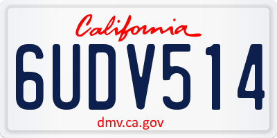 CA license plate 6UDV514
