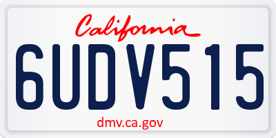 CA license plate 6UDV515