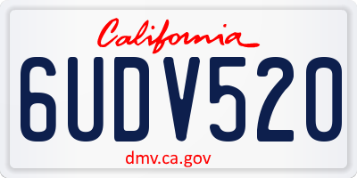 CA license plate 6UDV520