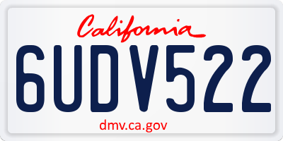 CA license plate 6UDV522