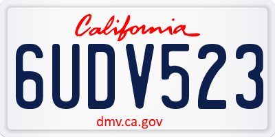 CA license plate 6UDV523