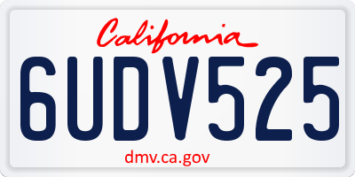 CA license plate 6UDV525