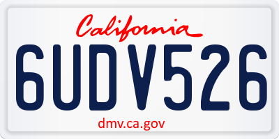CA license plate 6UDV526