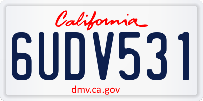 CA license plate 6UDV531