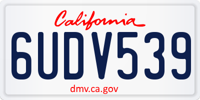 CA license plate 6UDV539