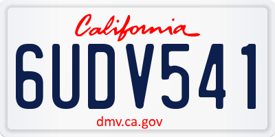 CA license plate 6UDV541