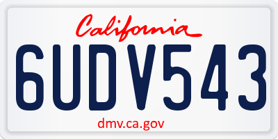 CA license plate 6UDV543