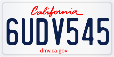 CA license plate 6UDV545