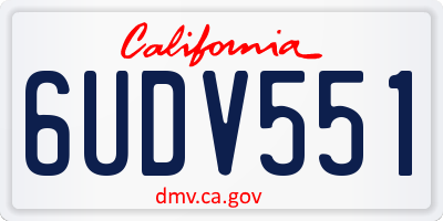 CA license plate 6UDV551