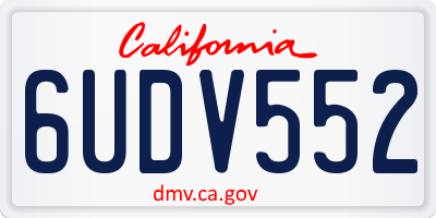 CA license plate 6UDV552
