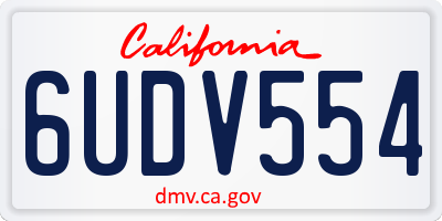 CA license plate 6UDV554