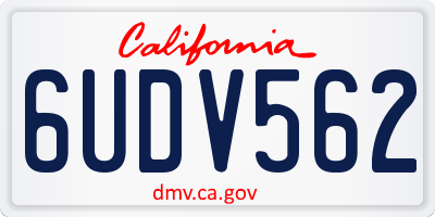 CA license plate 6UDV562