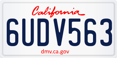CA license plate 6UDV563