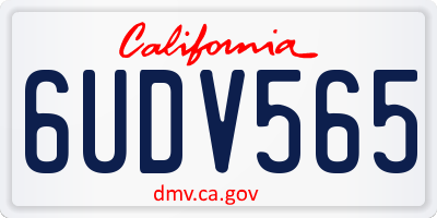 CA license plate 6UDV565