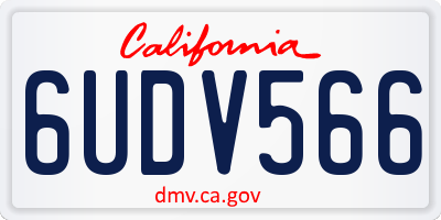 CA license plate 6UDV566