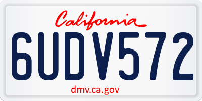 CA license plate 6UDV572