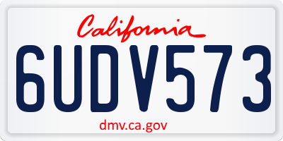 CA license plate 6UDV573
