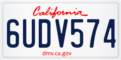 CA license plate 6UDV574