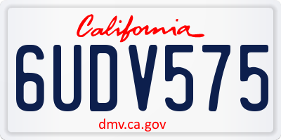 CA license plate 6UDV575