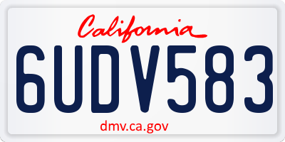 CA license plate 6UDV583
