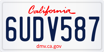 CA license plate 6UDV587
