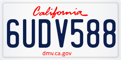 CA license plate 6UDV588