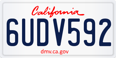 CA license plate 6UDV592