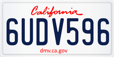 CA license plate 6UDV596