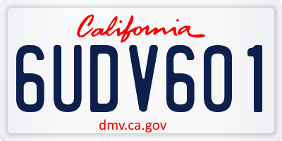 CA license plate 6UDV601