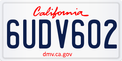 CA license plate 6UDV602