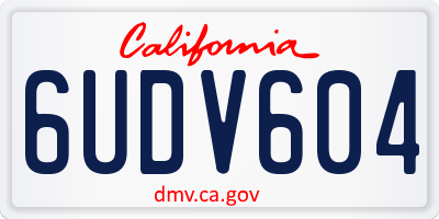 CA license plate 6UDV604