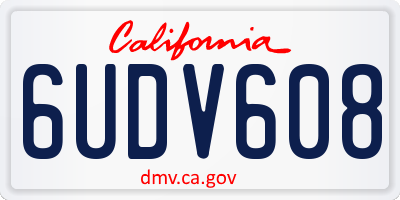 CA license plate 6UDV608