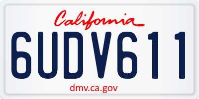 CA license plate 6UDV611