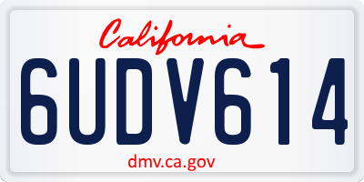 CA license plate 6UDV614