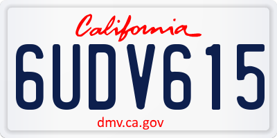 CA license plate 6UDV615