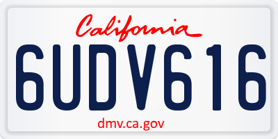 CA license plate 6UDV616